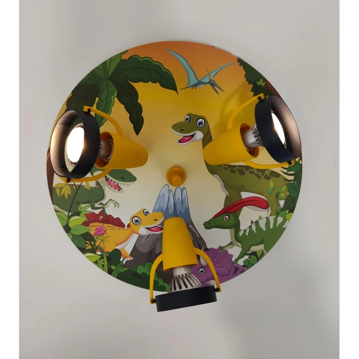 Kinderzimmer Deckenstrahler 3-flammig mit Dino Motiv, Ø 35cm – Bild 4