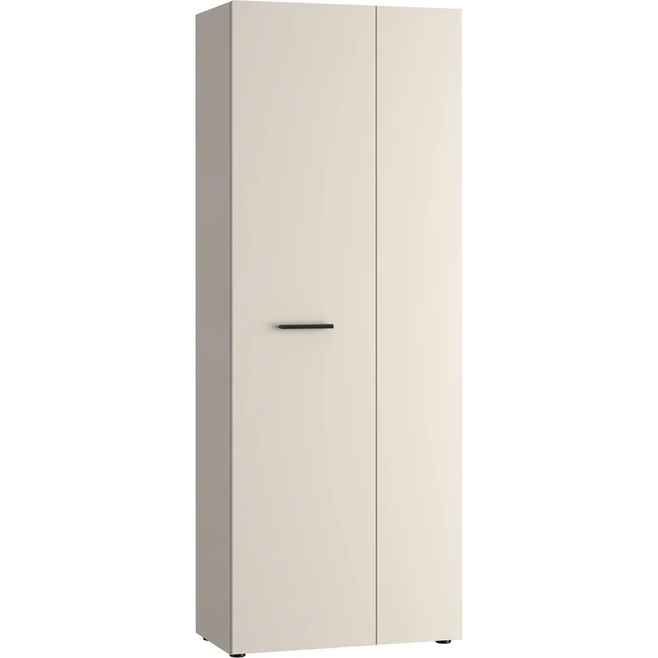 Forte NET306 Schuhschrank 70, moderner Flurschrank, 2-türig, 5 Regalböden, Flur, Diele, Abstellraum, Holzwerkstoff, Kaschmir|Beige, 68,7 cm breit x 181,1 cm hoch x 36,5 cm tief – Bild 3