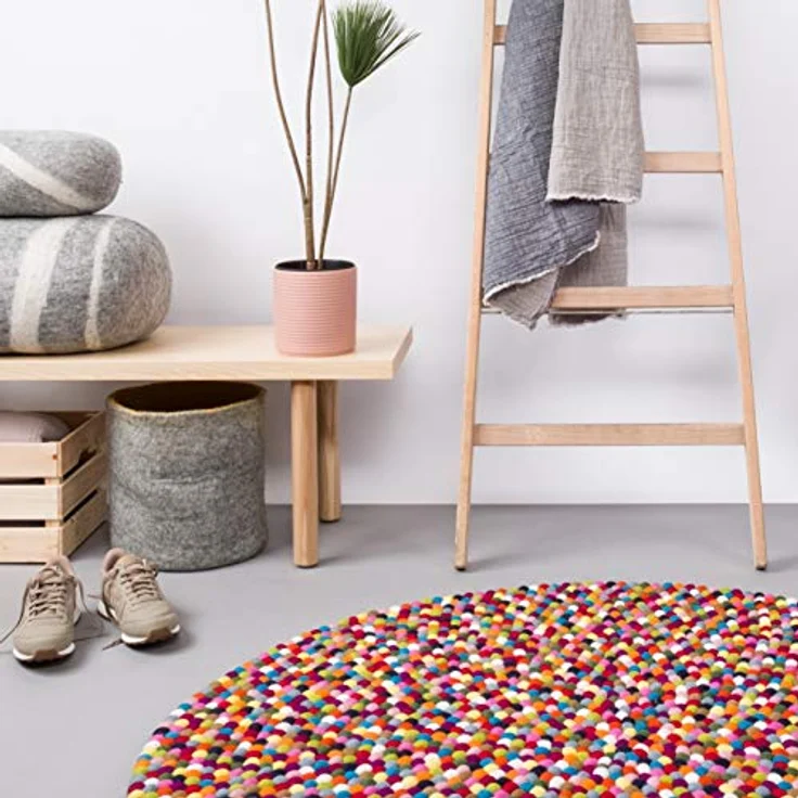 myfelt Wollteppich Lotte Filzkugelteppich, 100% reine Schurwolle – Bild 6