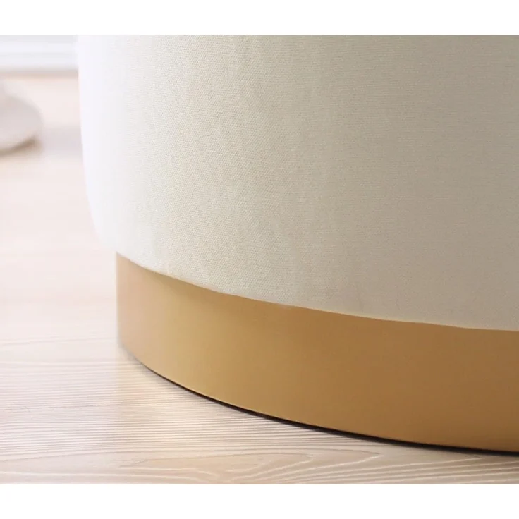 Hanah Home 'Dover - Cream' Pouffe, Creme, 45 x 50 x 45 cm – Bild 5