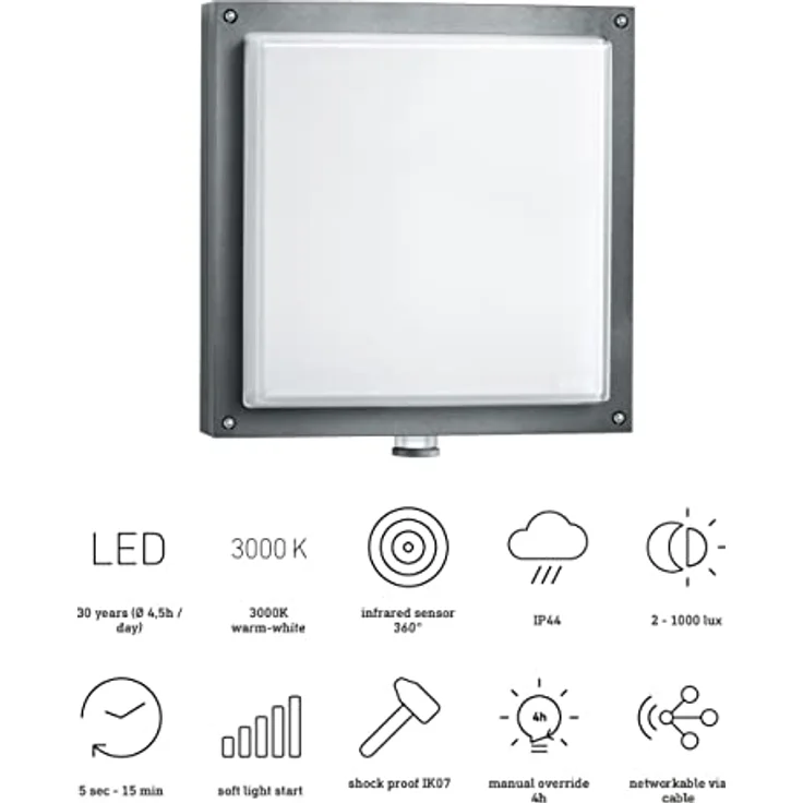 Steinel 053000 LED-Wandleuchte L 690 PMMA ANT V2 – Bild 5