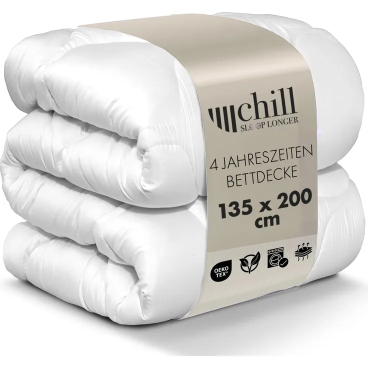 chill SLEEPLONGER 4-Jahreszeitendecke 135 × 200 cm Mikrofaser, atmungsaktiv, vegan