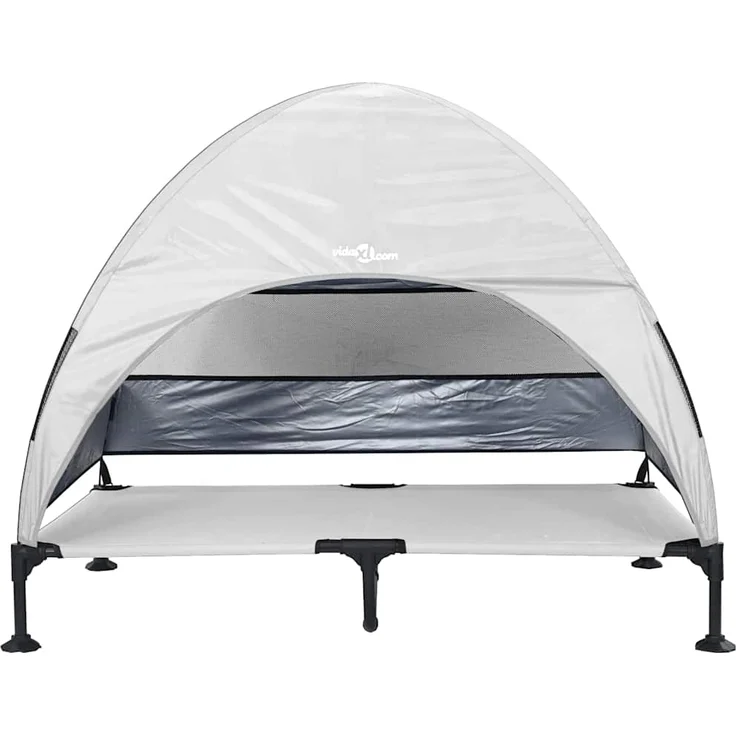vidaXL Hochgelegtes Hundebett Silber Grau 127 x 81 x 108 cm 42008222 – Bild 3