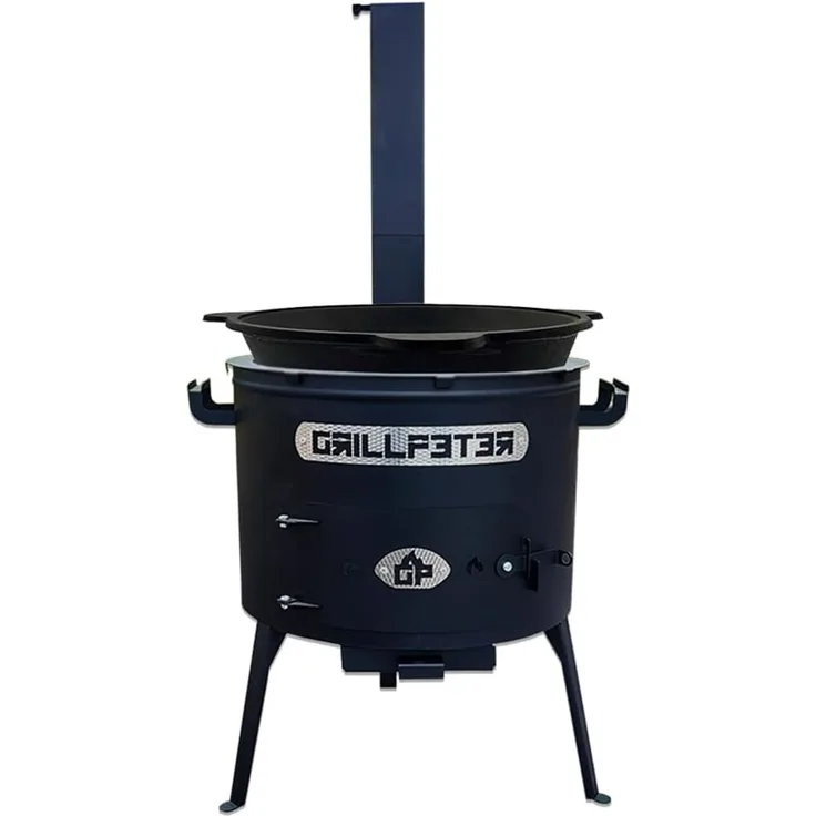 Grillpeter Utschak Asamat Ø45cm mit Kazan aus Gusseisen 22L, schwarz