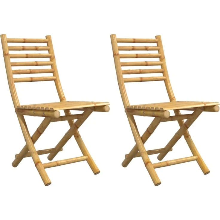 vidaXL Gartenstühle 2 Stk. Klappbar 43x54x88 cm Bambus 368039 – Bild 3
