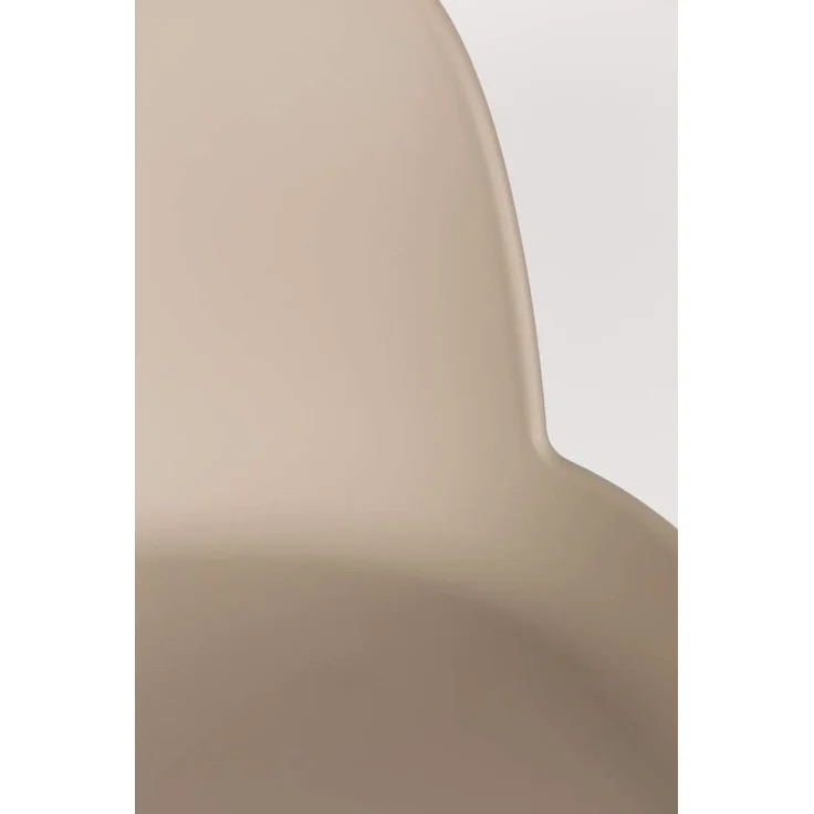 Zuiver Barhocker Albert Kuip im 2er-Set, Taupe mit Gestell aus Aluminium und Eschenholz – Bild 6