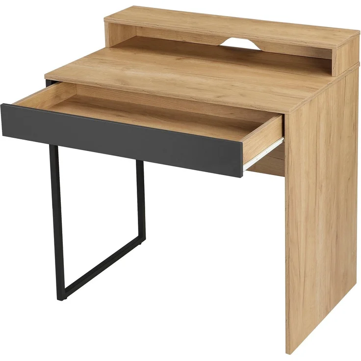 OTTO home Schreibtisch Moid, Computertisch in modernem Design, Breite 80 cm, mit Schublade, Kabeldurchlass & Metallkufe – Bild 3