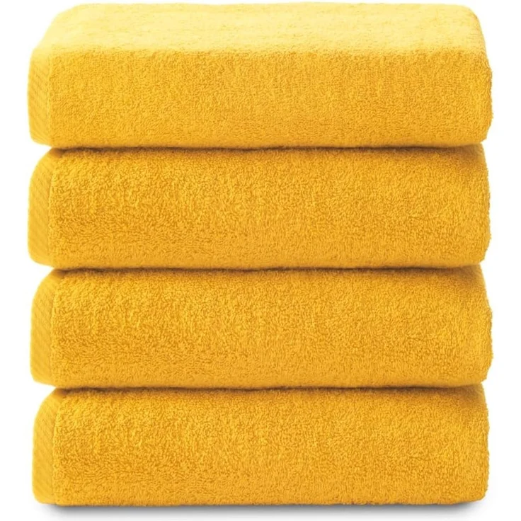 Top Towel - Plus - Badetücher - 4 Gesichts- oder Bidethandtücher - 30x50 cm - 100 % Baumwolle - Gold