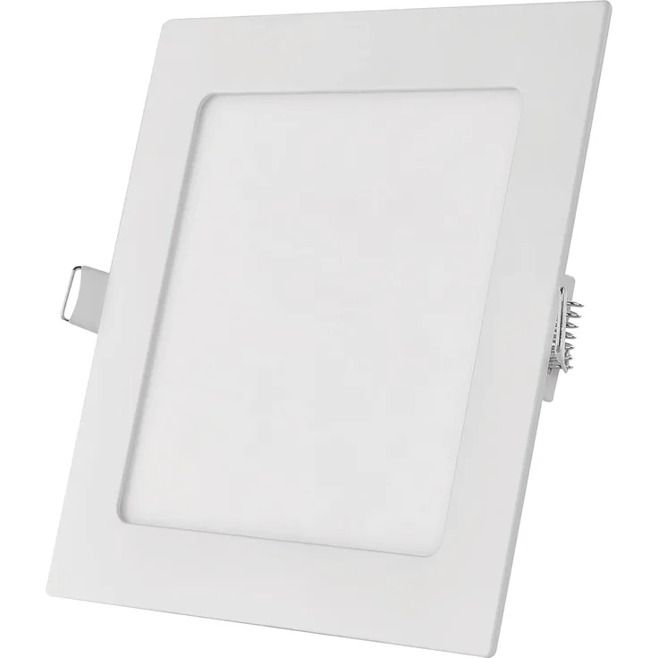 EMOS LED Panel 18 W, quadratische 1500 lm Einbauleuchte, Deckenleuchte in Weiß mit Durchmesser 22,5 cm, extra flach, Einbautiefe 2,1 cm, Lichtfarbe warmweiß 3000 K, inkl. LED-Treiber