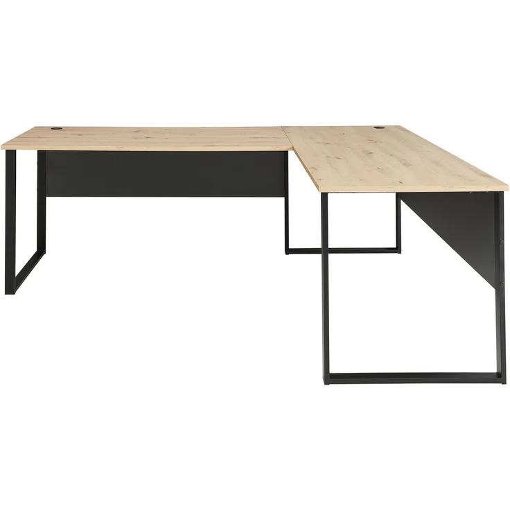 Eckschreibtisch >Memphis< in Artisan Eiche Dekor / schwarz - 223x77x170 (BxHxT) – Bild 2