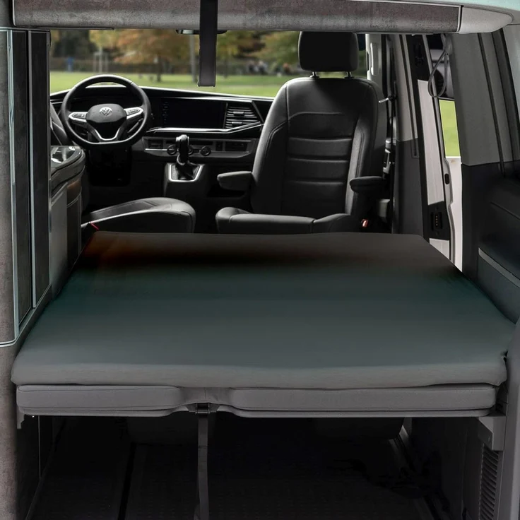 BLACK FOREST FOX Spannbettlaken Spannbettlaken VW Ocean T6.1/T6/T5 California Faltbett OEKO-TEX®, Baumwolle, Gummizug: rundum, Grau – Bild 1