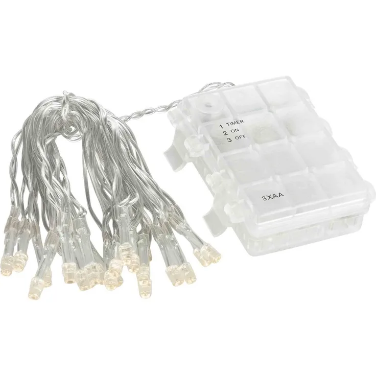 2x 20er LED Outdoor Lichterkette Set Batteriekette Weihnachten Beleuchtung Deko warmweiß
