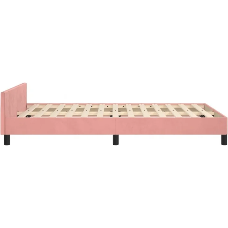 vidaXL Bettgestell ohne Matratze Rosa 120x190 cm Samt 379552 – Bild 6