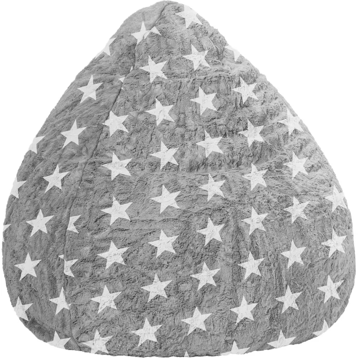 Sitzsack Fluffy Stars XL ca. 220 Liter grau