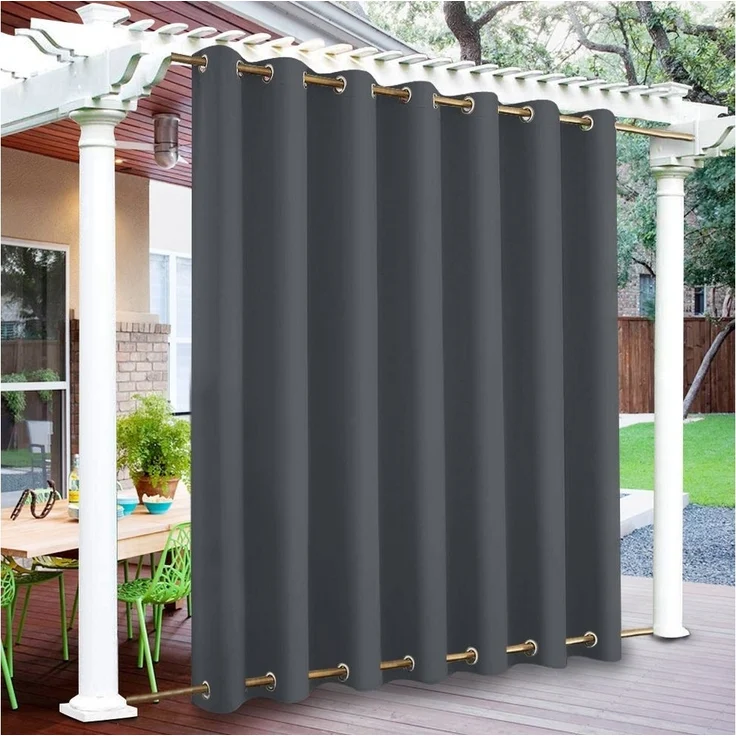 BTTO V&G Vorhang Outdoor Vorhänge,Winddicht Outdoor Gardinen mit Ösen Oben und Unten, Wasserdicht – Bild 1