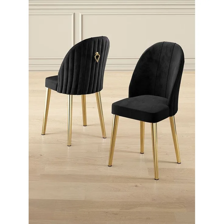 Skye Decor 'Mara - Black, Gold' Stuhlset (2-teilig), Schwarz / Gold, 44 x 90 x 42 cm