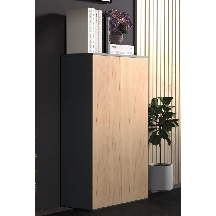 VCM Kommode & Sideboard Dalosa 918324 Anthrazit / Honig-Eiche H. 108 x B. 60 x T. 32 cm – Bild 4