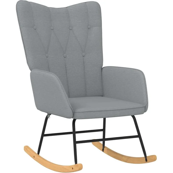 vidaXL Schaukelstuhl Hellgrau Stoff, 61 x 78 x 98 cm