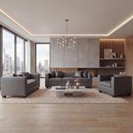 3-2-1 Sofagarnitur Couchgarnitur Loungesofa Lille ~ Kunstleder, dunkelgrau