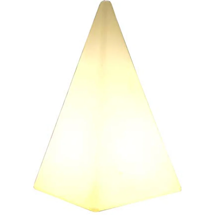 TRANGO LED Gartenleuchte, 7231-60L IP65 LED Gartenlampe, Außenlampe, Leucht-Figur *PYRAMIDE* 60cm weiß inkl. ca. 5 Meter Zuleitungskabel inkl. LED Leuchtmittel, Wegbeleuchtung, Außenleuchte, Gartenstrahler – Bild 4