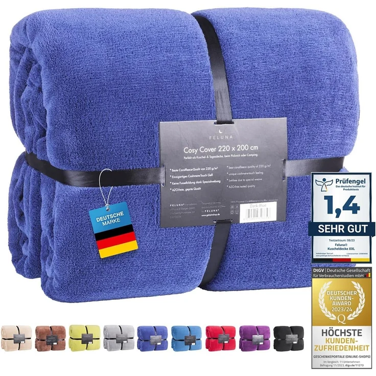 Wohndecke Kuscheldecke XXL, Feluna, Tagesdecke Kaschmir-Touch 220x200 cm – Bild 1