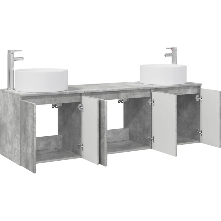 vidaXL Badezimmerschrank-Set 3 stk. Betongrau 161,5 x 44,5 x 80 cm 3405730 – Bild 3
