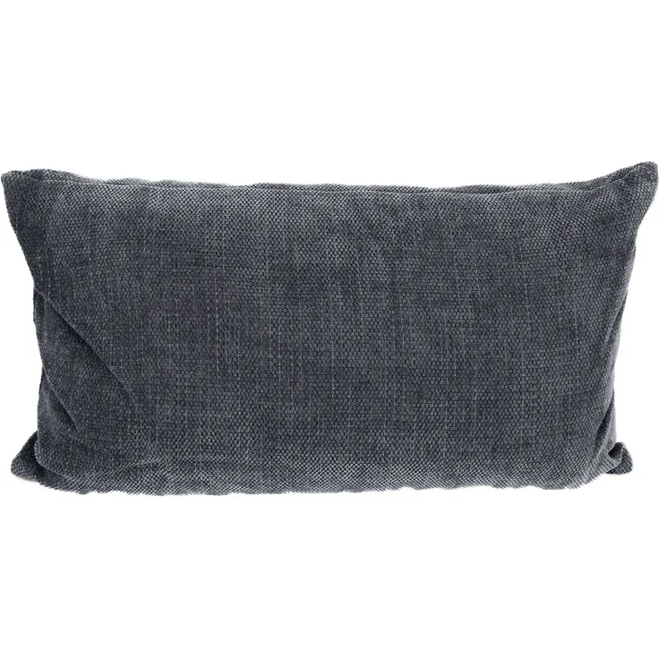 Chenille Dekokissen 30 x 50 cm Couchkissen einfarbig mit Reißverschluss anthrazit