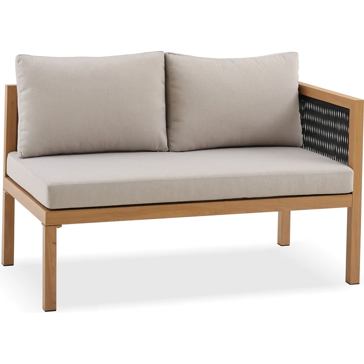 Gardissimo LUKA Rope Alu Ecklounge Gartenmöbel Set Holzoptik Gruppe rechts – Bild 8