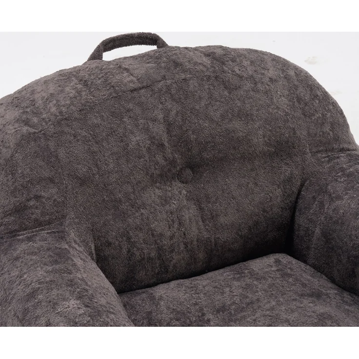 DESVIAE Sitzsack Dunkelgrau aus Kunstfell – 49x45x33 cm – Armlehnen – Bild 5