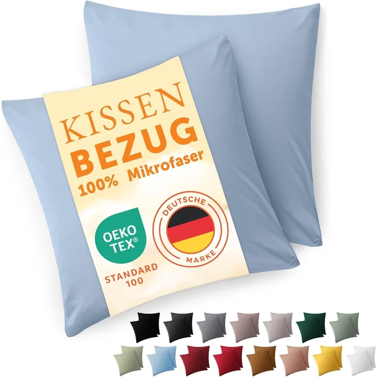 Blumtal Kissenbezüge aus gebürstetem Mikrofaser-Gewebe, (2 Stück), mit Reißverschluss oder Verschlusslasche