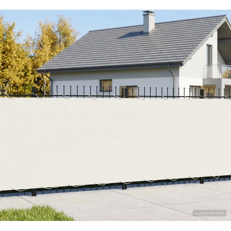 vidaXL Balkon Sichtschutz 180 x 800 cm Stoff mit PU-Beschichtung Weiß 42036364 – Bild 1