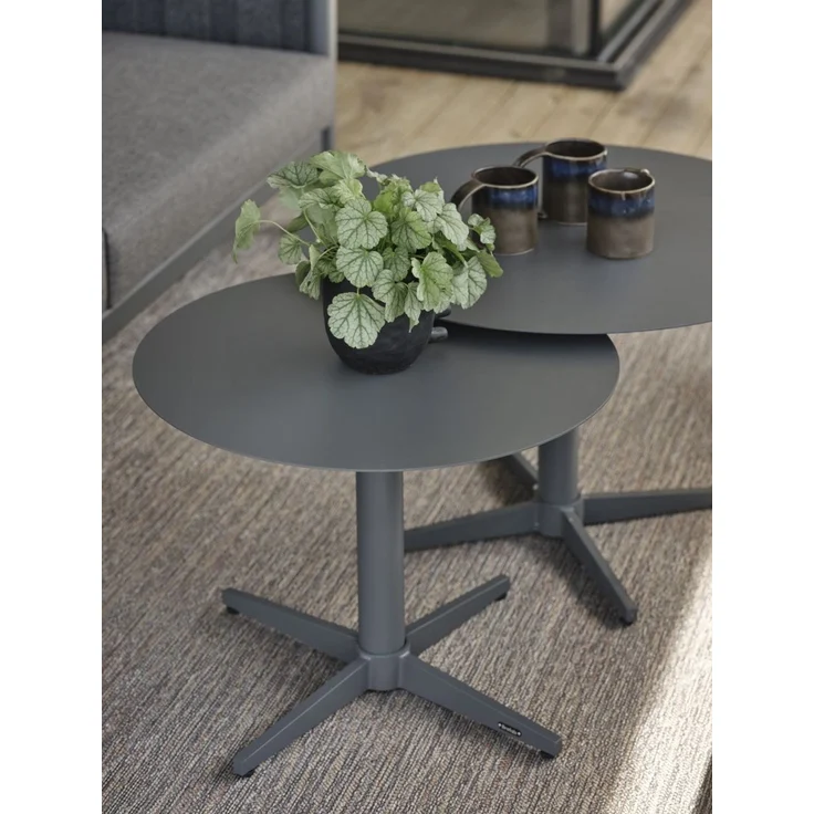 Gartencouchtisch Mill aus Aluminium, modern, anthrazit, rund Ø75 cm, pulverbeschichtet – Bild 3