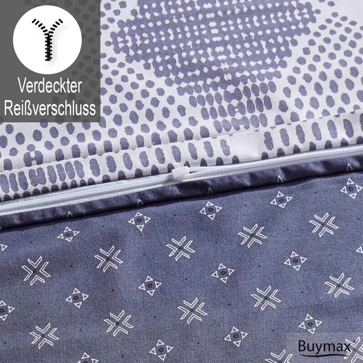 Buymax Bettwäsche Zenon Vizon, Renforce: 100% Baumwolle, 3 teilig, 200x200 oder 200x220 cm, Reißverschluss, weich – Bild 4