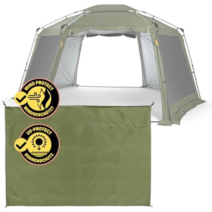 Where Tomorrow Seitenteil für Pop up Pavillon 1 St. | 155 x 215 x 167 cm - leicht - UV- & Regenschutz | Camping, Outdoor, Strand & Festival | zum Nachrüsten für Faltpavillon & Partyzelt – Bild 2