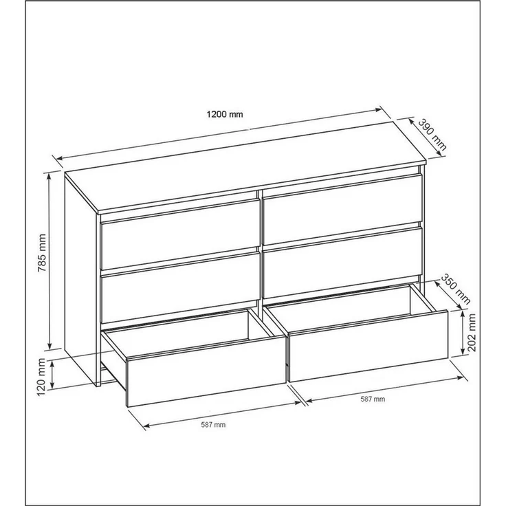 meble masztalerz Kommode Mit 6 Schubladen - 120 cm breit – modern, praktisch & geräumig – Bild 1