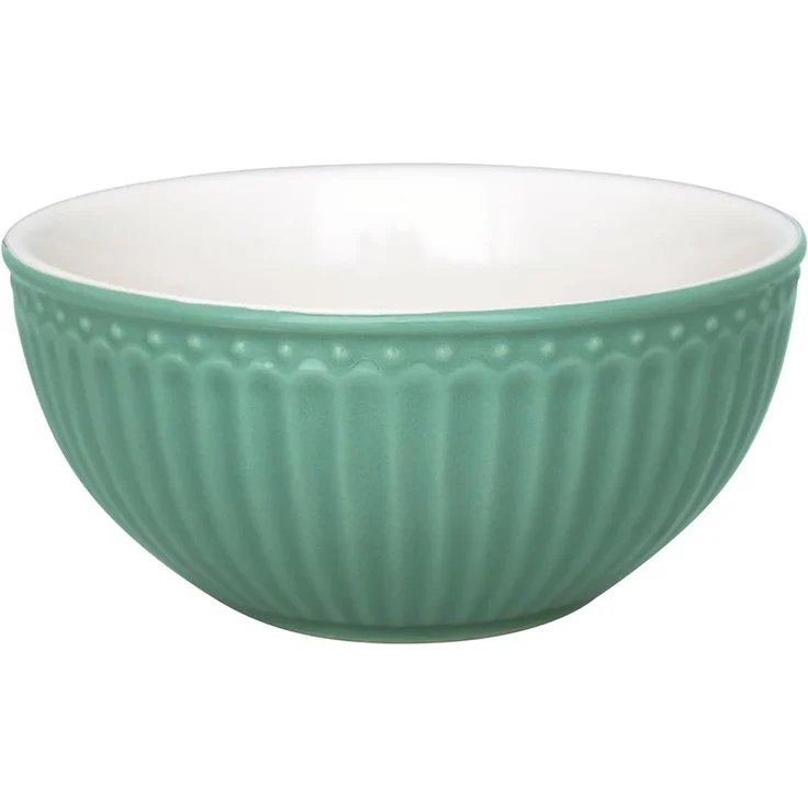 Greengate Müslischale Alice Müslischale dusty green 14 cm, Steinzeug, (Schüsseln & Schalen) – Bild 1