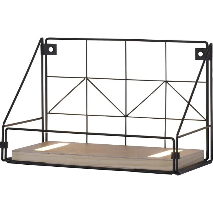 Leuchten Direkt 15276-18 BOARD Wandleuchte Schwarz Boden aus Holz 30cm