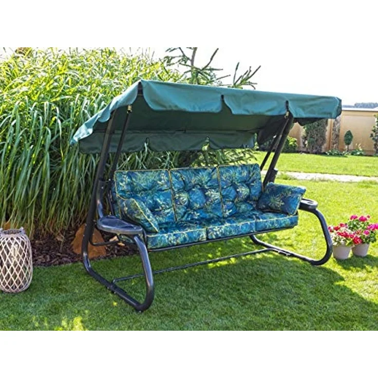 Hobbygarden Bankauflage Polsterauflage für Hollywoodschaukel Gartenbank Gartenschaukelkissen, wasserabweisend, UV-beständig, Made in EU – Bild 3