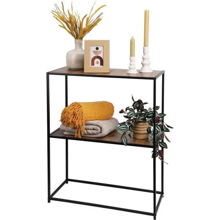 Mojawo Wandregal Wandregal Regal Standregal Eisen / MDF 2 Ebnen B70xT30xH85cm