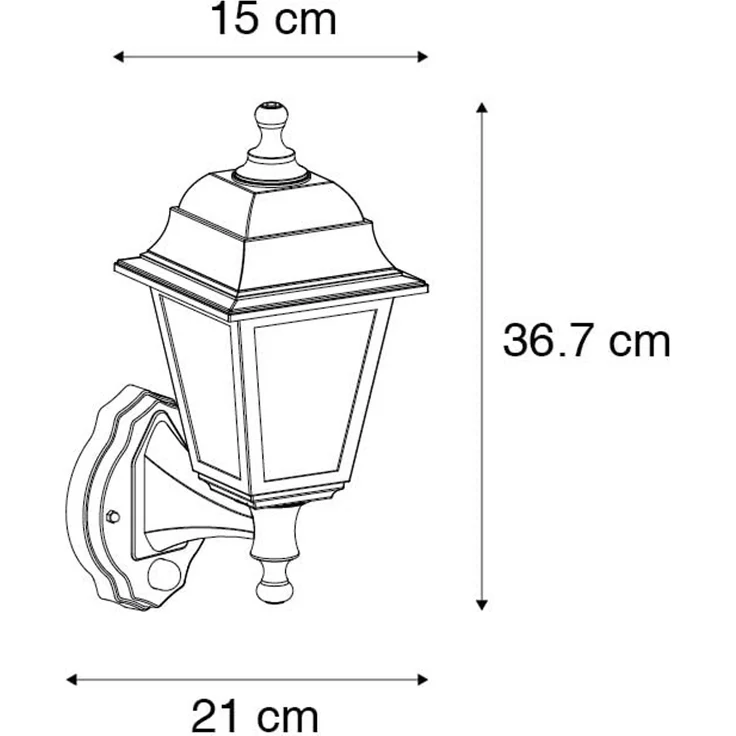 Qazqa Außen-Wandleuchte Capital, ohne Leuchtmittel, E27, Schwarz, Klassisch / Antik, Kunststoff, 1-flammig – Bild 4