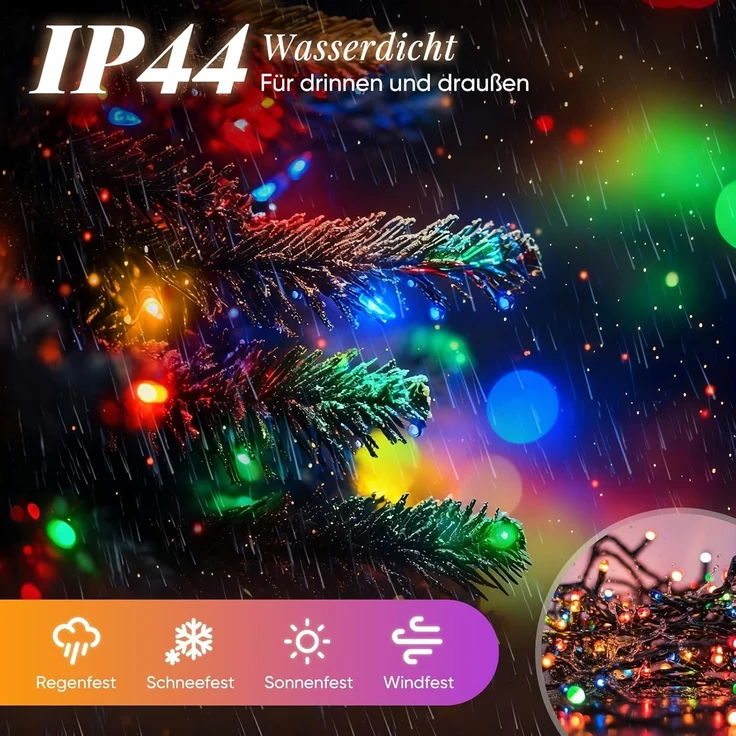 SALCAR 10m 1000er LED Cluster Lichterkette Außen – Bild 5