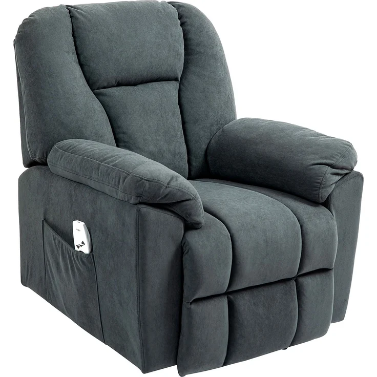 MELAYR, Elektrischer Relaxsessel mit Massage- und Wärme-Funktionen, 97 x 88 x 101 cm, Dunkelgrau – Bild 1