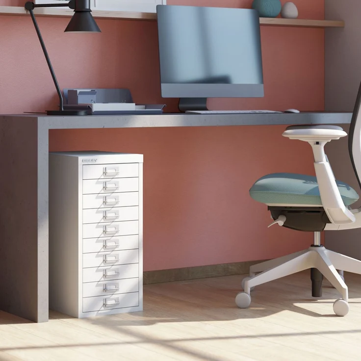 Bisley Multidrawer Schubladenschrank aus Metall mit 10 Schubladen DIN A4 ohne Sockel - Farbe: Olivgrün, L2910-623 – Bild 6