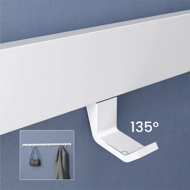 doporro Garderobenleiste Garderobenhaken mit verschiebbaren Kleiderhaken aus Aluminium Stalo10 (8 St), Pulverbeschichtet, aus hochwertige Alu – Bild 3