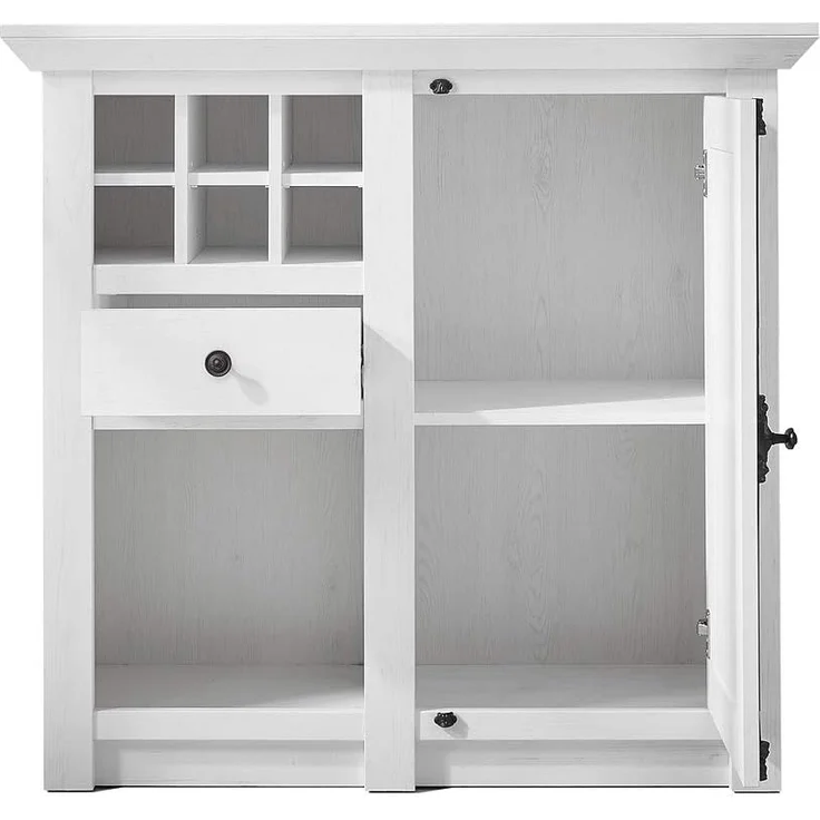 Lomadox Wohnwand WINGST-61, (3-St), Wohnzimmer im Landhaus-Stil Pinie weiß Nb. inkl. LED 340x207x45cm – Bild 4