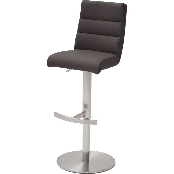Barstuhl Giulia II - Leder Anthrazit - Edelstahl