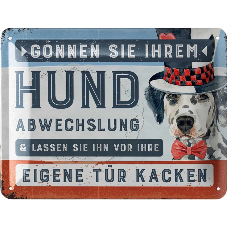LANOLU Blechschild Hund Abwechslung - 15x20cm – Metall – Mehrfarbig – 15105 – Bild 1