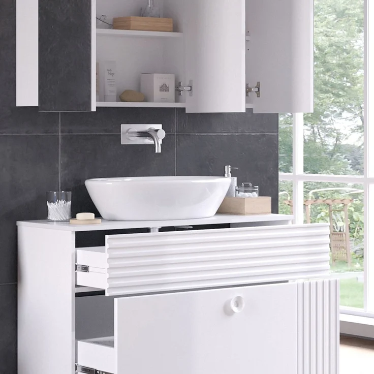 Badmöbel-Set Sola Weiß 2-teilig Vicco – Bild 5