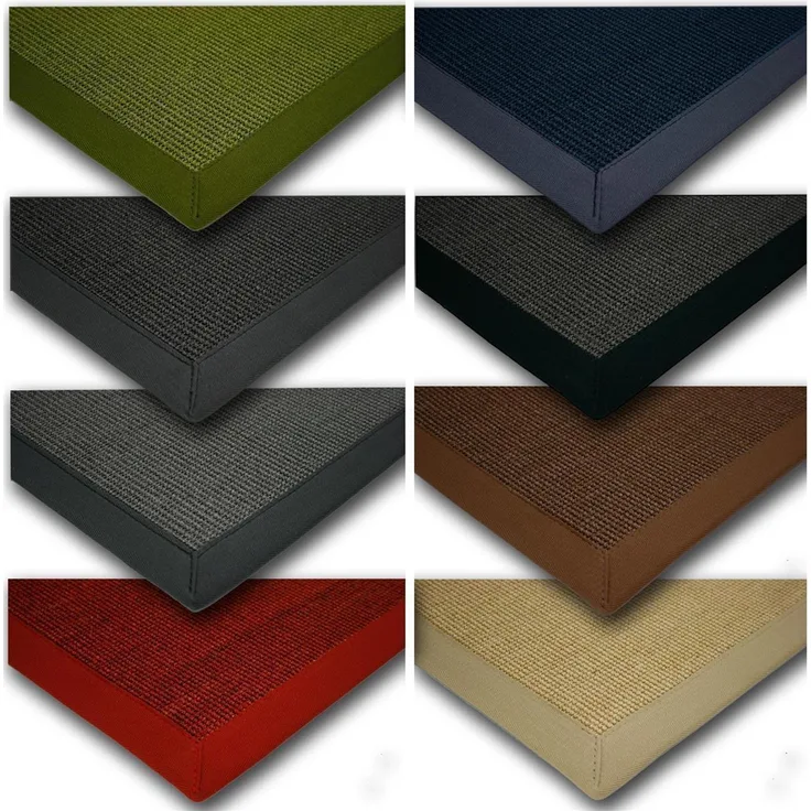 Sisal Teppich Astra Manaus mit 5cm Baumwollbordüre Granit 45/45 80x160 cm