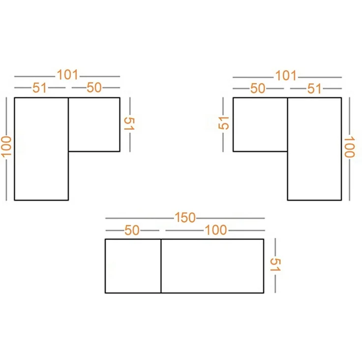 Marmex Möbel Tres Set-N/N (B) hoher Schrank ohne Türen, Einbauschranksystem, Ankleidezimmer Möbel mit Regalen und Kleiderstangen, laminierte Spanplatte, weiß 150x246x51 cm – Bild 7